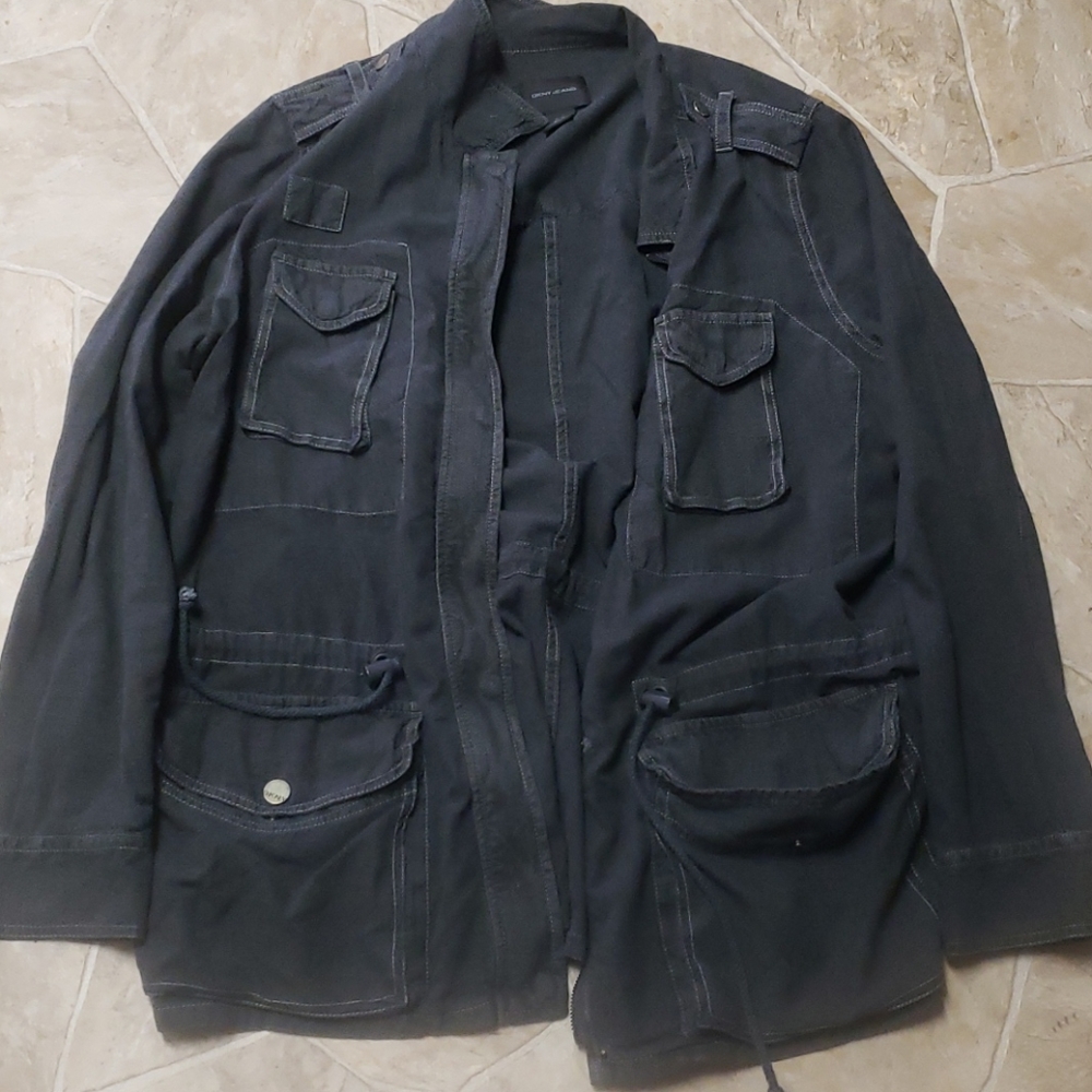 DKNY JEANS black utility jacket XL